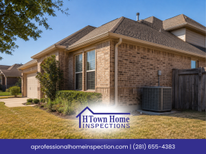 Houston home exterior with AC unit.